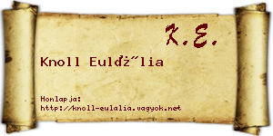Knoll Eulália névjegykártya